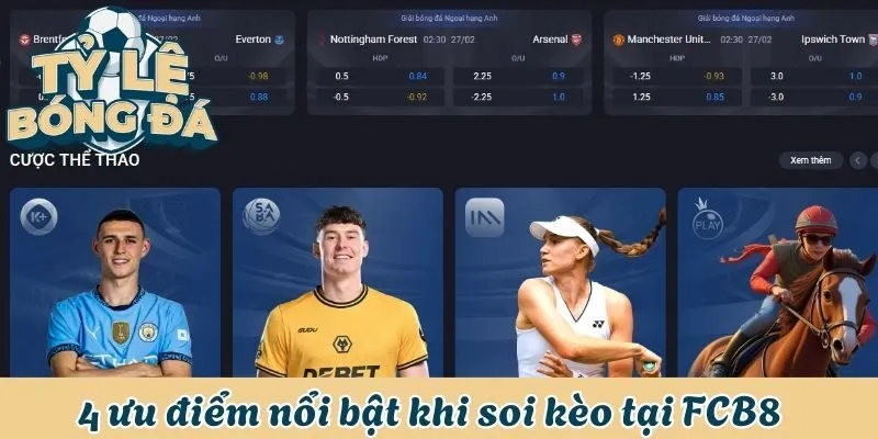 4 ưu điểm nổi bật khi soi kèo tại nhà cái FCB8