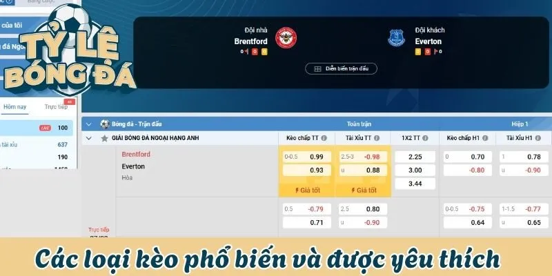 Các loại kèo phổ biến và được yêu thích nhất trong bóng đá 