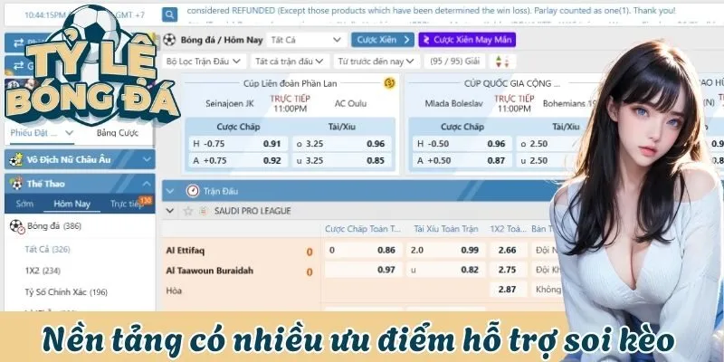 Nền tảng có nhiều ưu điểm hỗ trợ soi kèo 