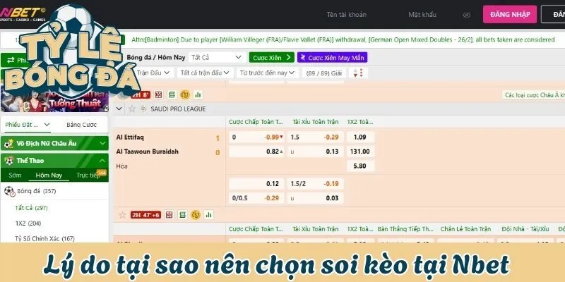 Những lý do tại sao nên chọn soi kèo tại Nbet