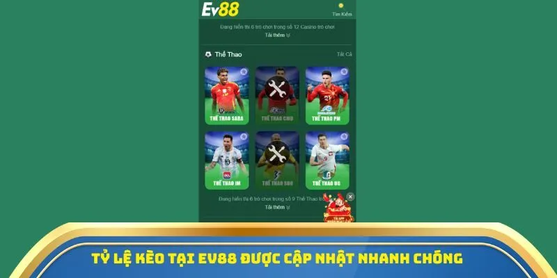 Cá Cược Thể Thao Hàng Đầu Châu Á EV88 - Chơi Là Nghiền 1 Tỷ lệ kèo tại EV88 được cập nhật nhanh chóng